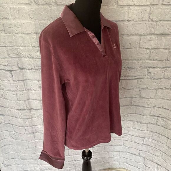 Sarah spencer intimates women M velour luxury pajama set mauve M - Picture 3 of 14